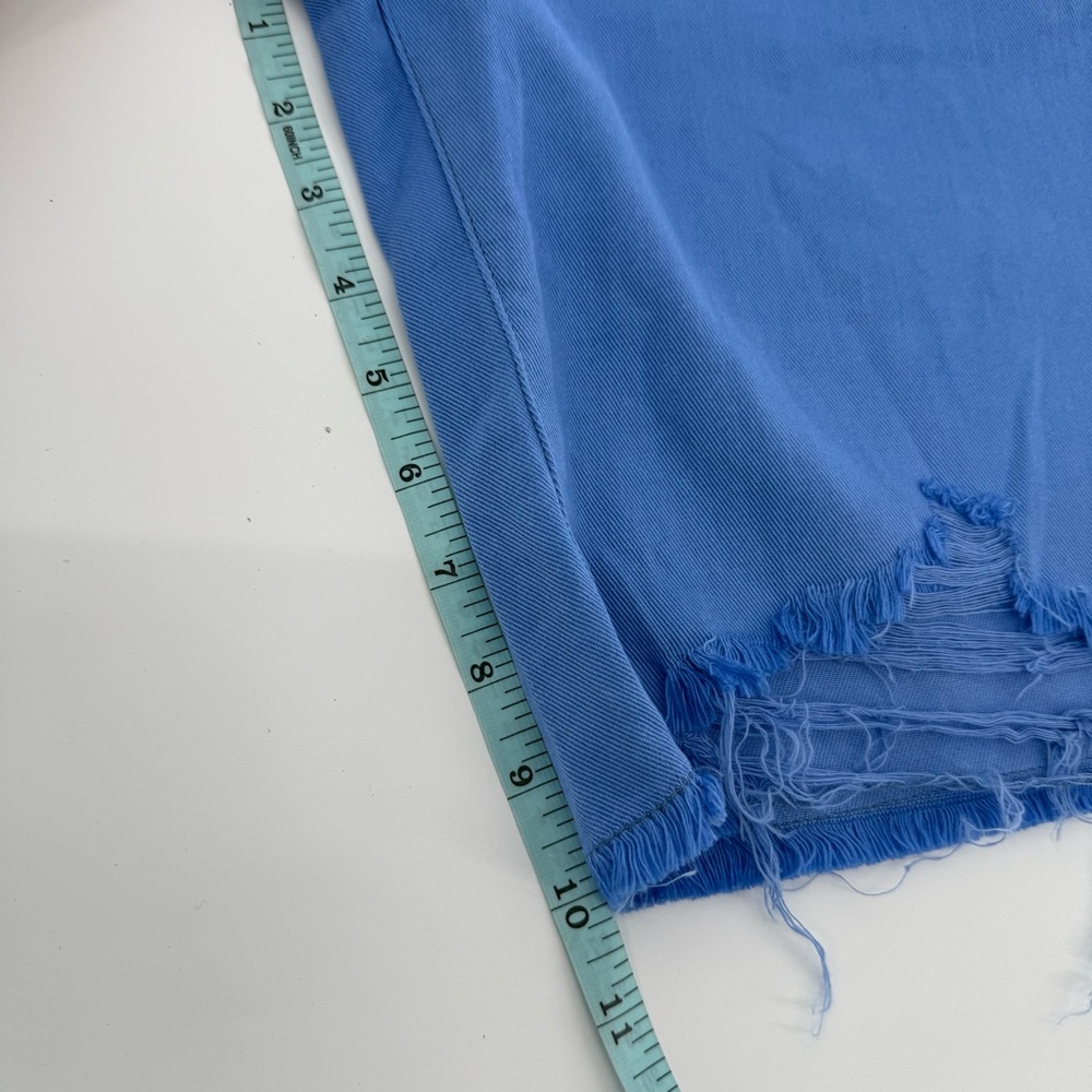 Serra Blue Jean Shorts with Frayed Edges - Picture 9 of 11